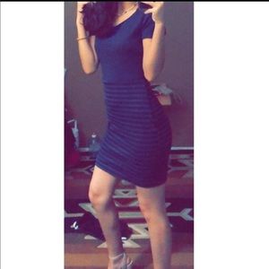 ✨Wet Seal Black and blue striped dress